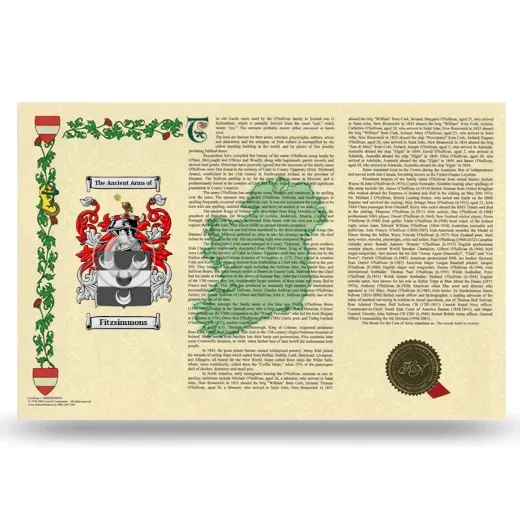 Fitzsimmons Armorial History Landscape Style