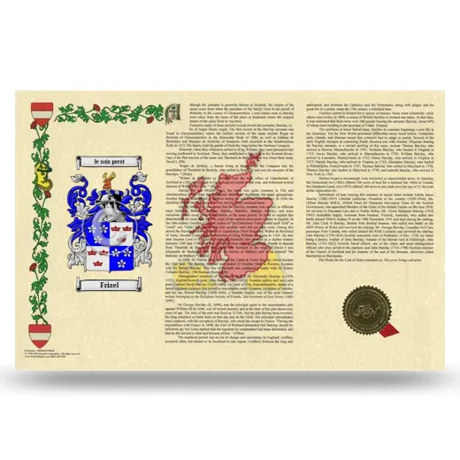 Frizel Armorial History Landscape Style