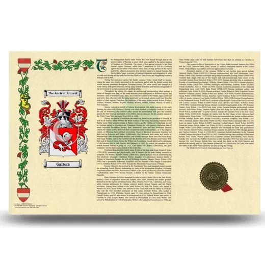Gaiters Armorial History Landscape Style