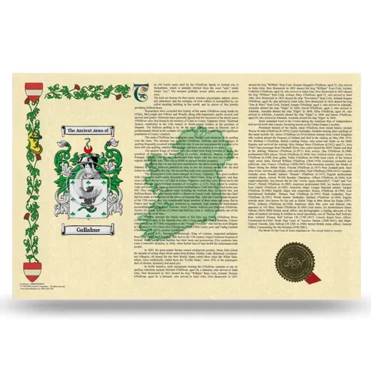 Gallahue Armorial History Landscape Style