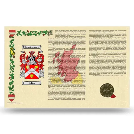 Gallan Armorial History Landscape Style