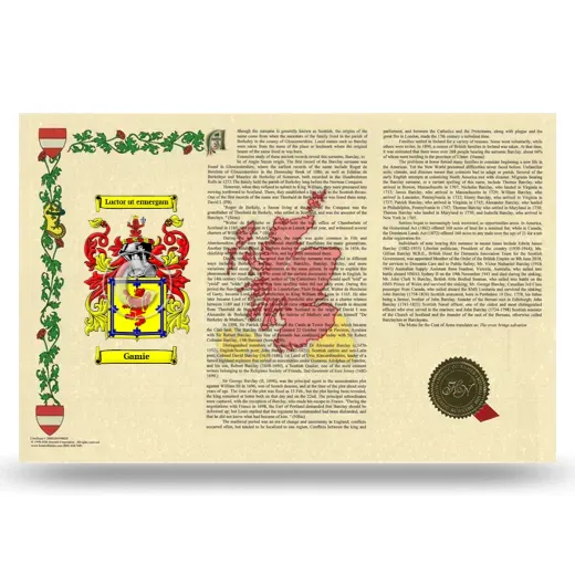 Gamie Armorial History Landscape Style
