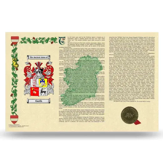 Garth Armorial History Landscape Style