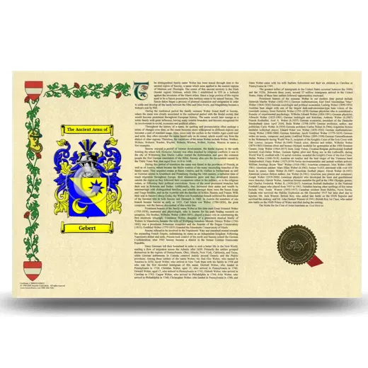 Gebert Armorial History Landscape Style