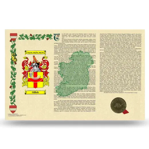 Gillick Armorial History Landscape Style