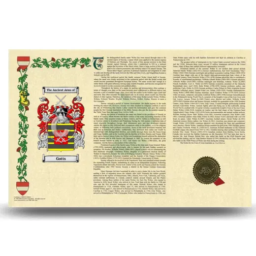 Gotts Armorial History Landscape Style