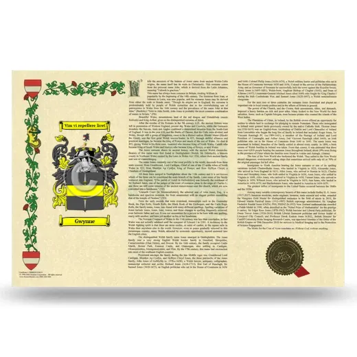 Gwynne Armorial History Landscape Style