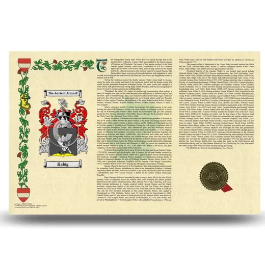 Habig Armorial History Landscape Style