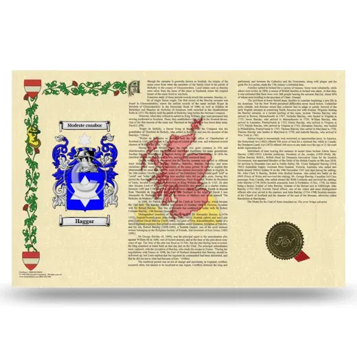 Haggar Armorial History Landscape Style