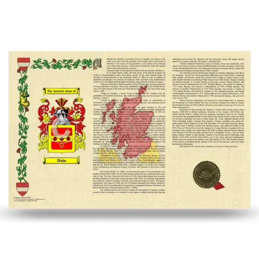 Hain Armorial History Landscape Style