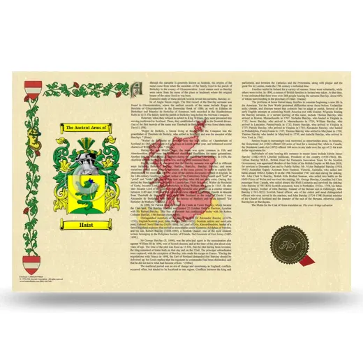 Haist Armorial History Landscape Style