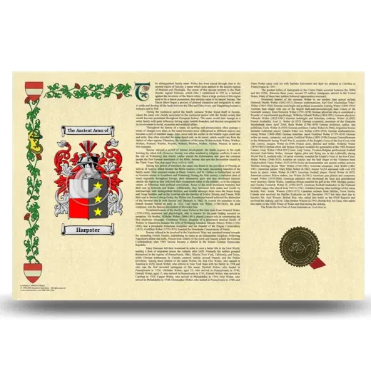 Harpster Armorial History Landscape Style