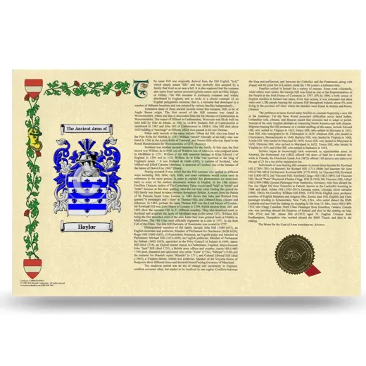 Haylor Armorial History Landscape Style
