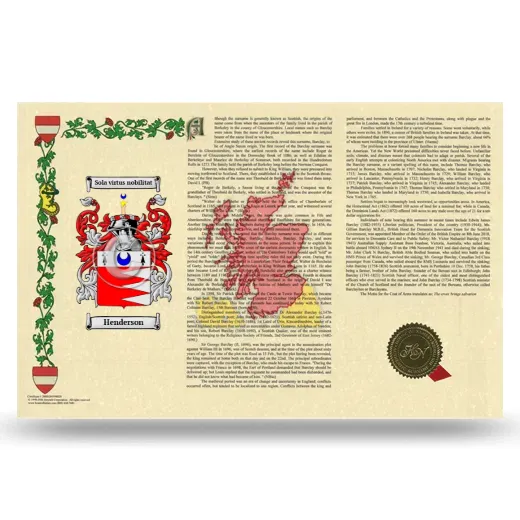 Henderson Armorial History Landscape Style