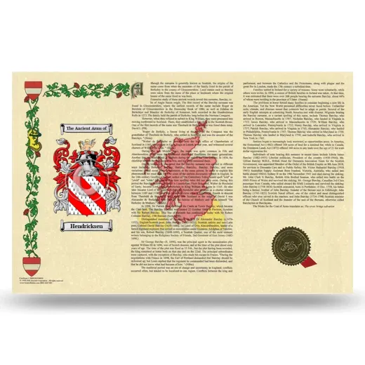 Hendricksen Armorial History Landscape Style