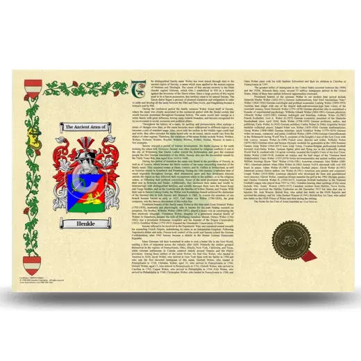 Henkle Armorial History Landscape Style