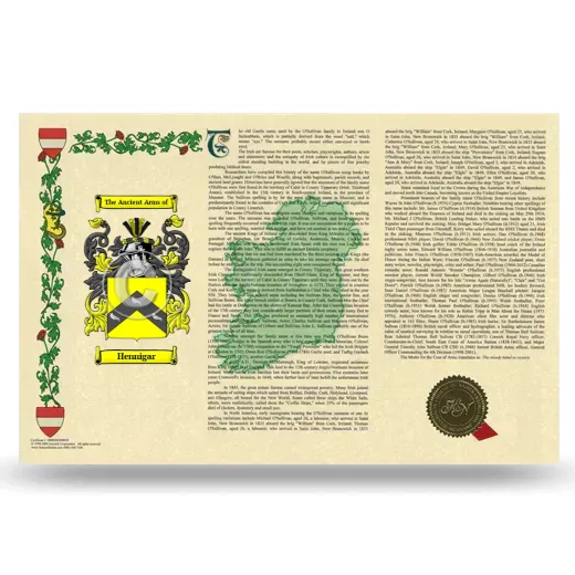 Hennigar Armorial History Landscape Style