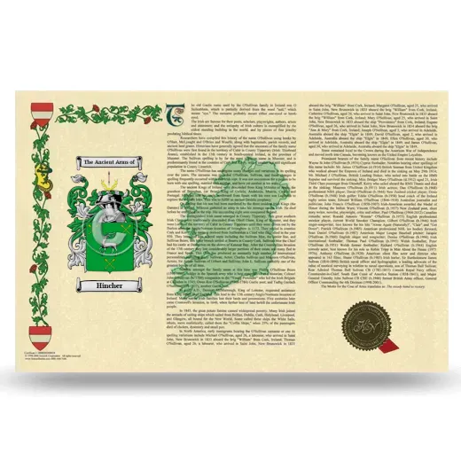Hincher Armorial History Landscape Style
