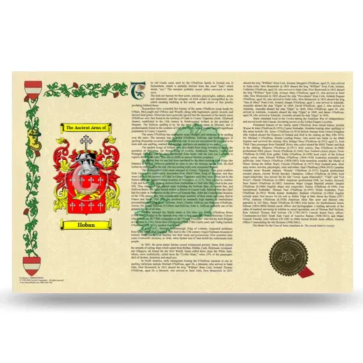 Hoban Armorial History Landscape Style