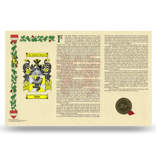 Holst Armorial History Landscape Style