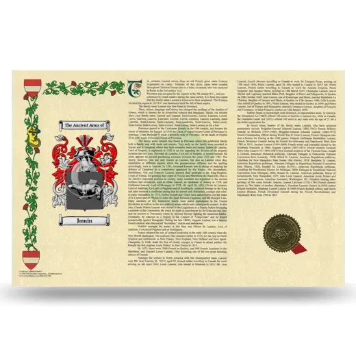 Jamin Armorial History Landscape Style