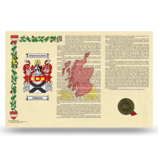 Johnston Armorial History Landscape Style