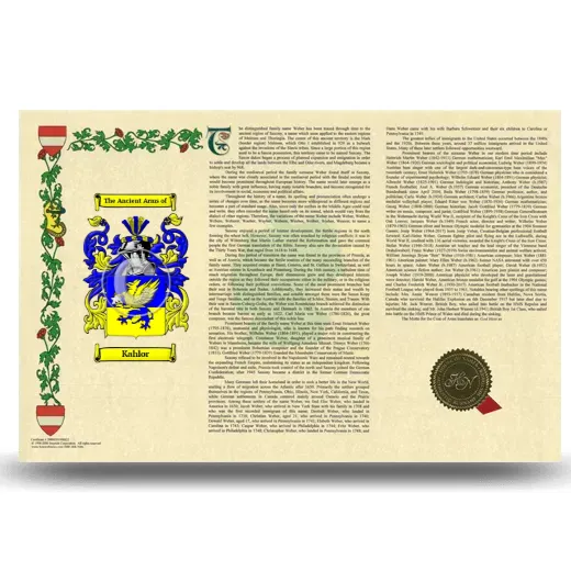 Kahlor Armorial History Landscape Style