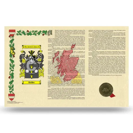 Kehler Armorial History Landscape Style