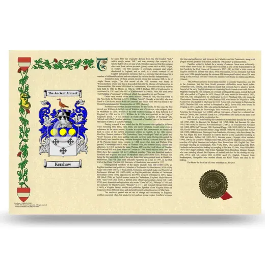 Kershaw Armorial History Landscape Style