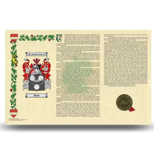 Kertz Armorial History Landscape Style