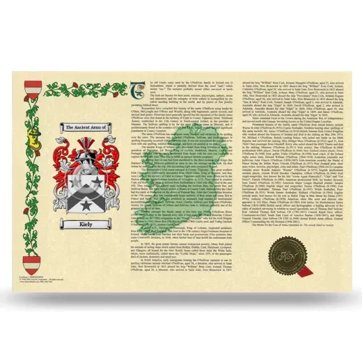 Kiely Armorial History Landscape Style