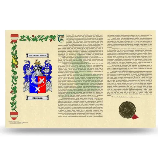 Kinsman Armorial History Landscape Style