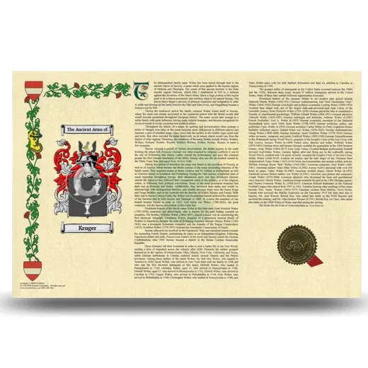Kruger Armorial History Landscape Style