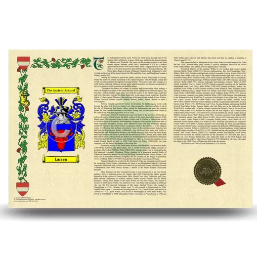 Larsen Armorial History Landscape Style