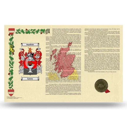 Lawry Armorial History Landscape Style