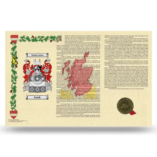 Leask Armorial History Landscape Style