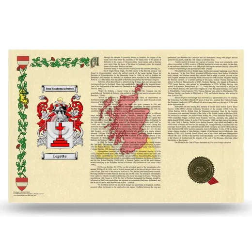 Legette Armorial History Landscape Style