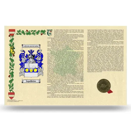 Lepelletier Armorial History Landscape Style
