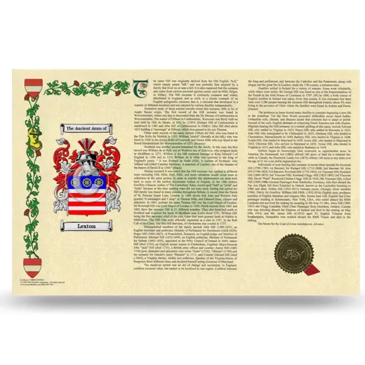 Lexton Armorial History Landscape Style