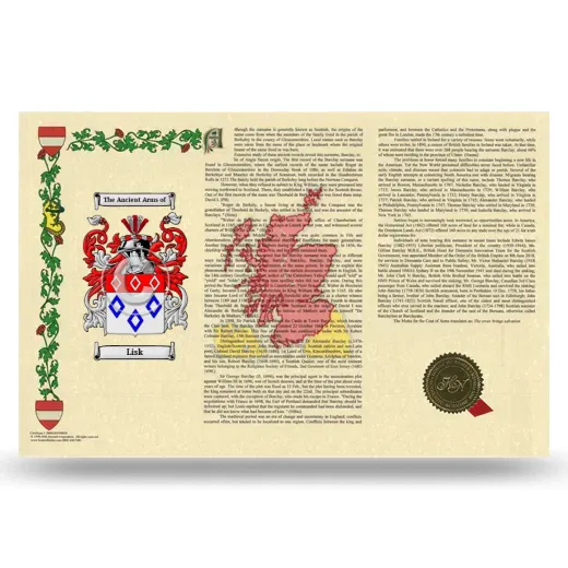 Lisk Armorial History Landscape Style