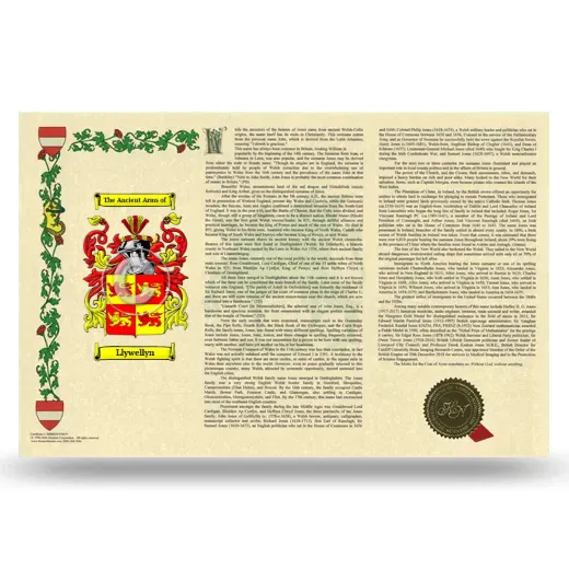 Llywellyn Armorial History Landscape Style