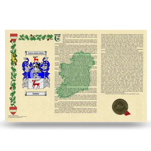 Loney Armorial History Landscape Style