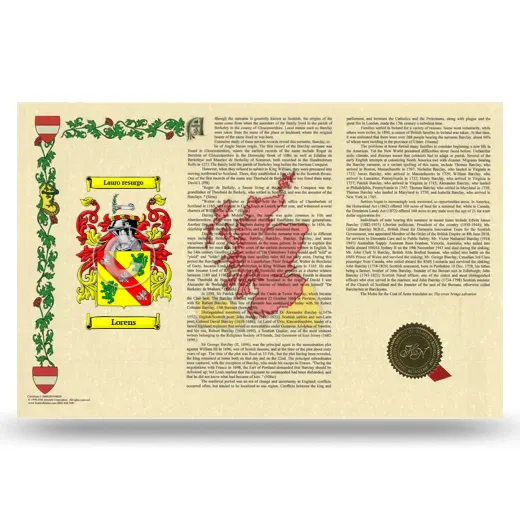 Lorens Armorial History Landscape Style