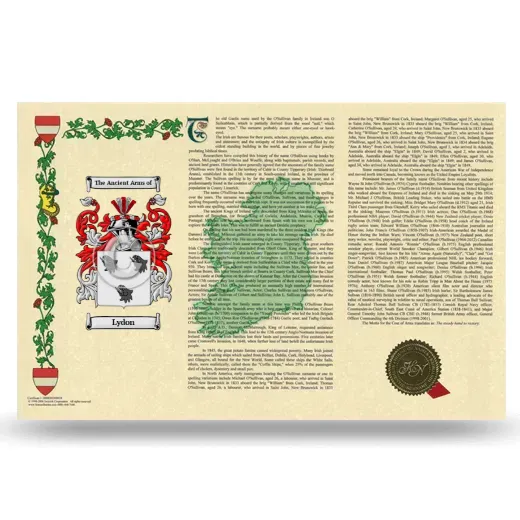 Lydon Armorial History Landscape Style