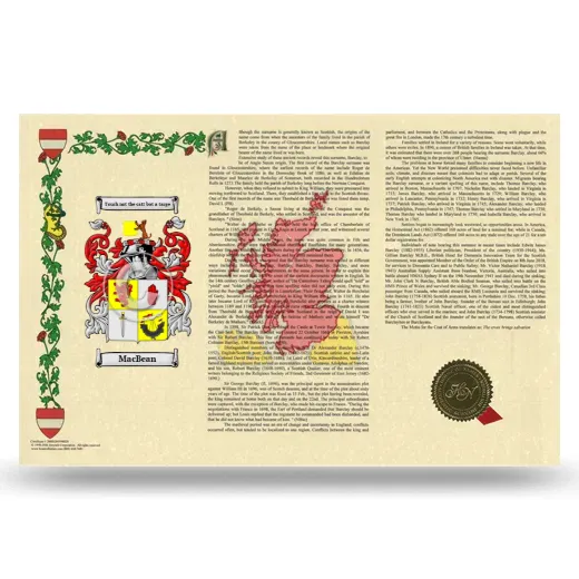 MacBean Armorial History Landscape Style
