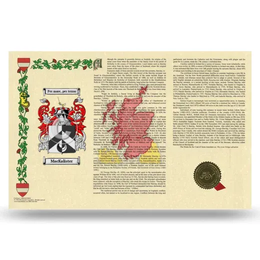 MacKalister Armorial History Landscape Style