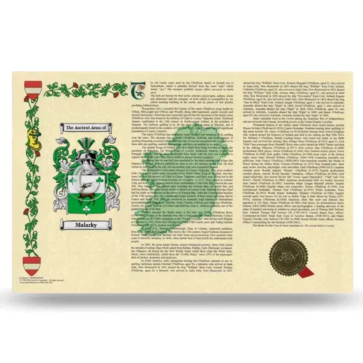 Malarky Armorial History Landscape Style