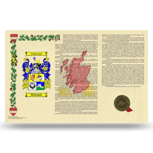 McDaniels Armorial History Landscape Style