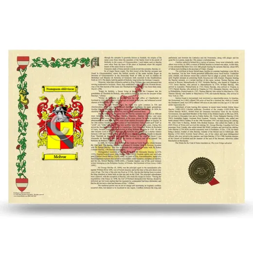 McIvor Armorial History Landscape Style