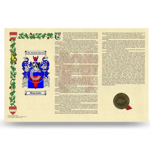 Moscowitz Armorial History Landscape Style